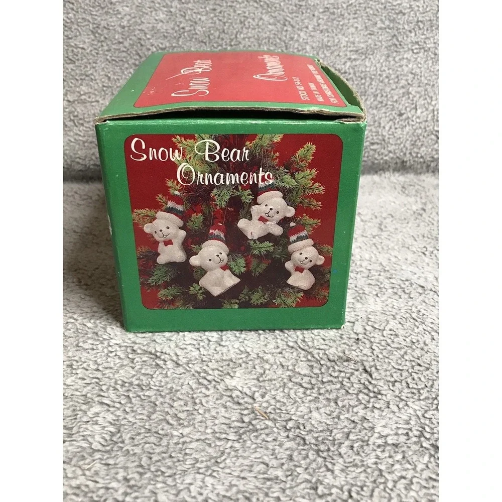 Vintage Christmas Around The World Snow Bear Ornaments‎ W/Box Set of 4 54012